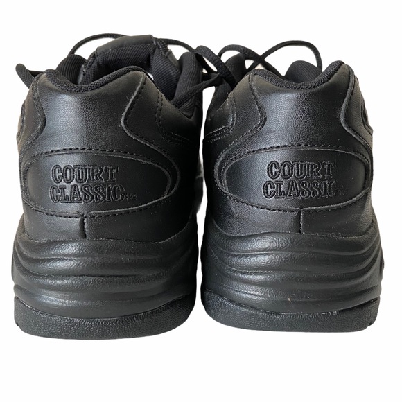 Spring Mens Court Classic Lace Tie Black Running Shoes 8.5 - Picture 5 of 10